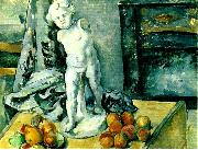 Paul Cezanne stilleben med statyett painting
